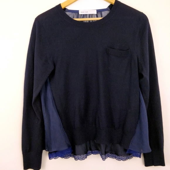 Sacai Sweaters - Sacai Luck Wool Silk Tulle Pullover Sweater 3